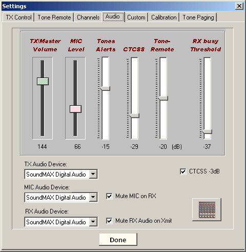 Audio setup