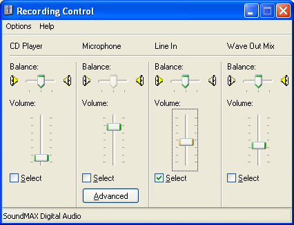 Windows recording control