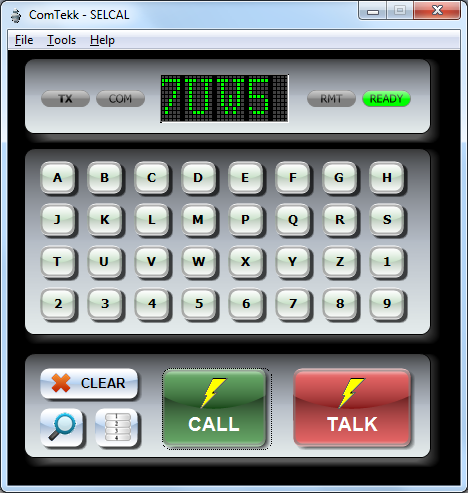 SELCAL encoder screen