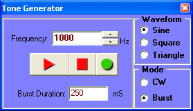 Tone Generator screen
